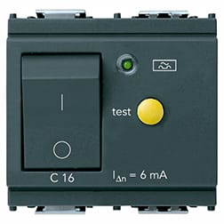 VIMAR S.P.A. - VIW16511.16.6 INTERRUTTORE MTDIFF.1P+N C16 6MA GRIGIO