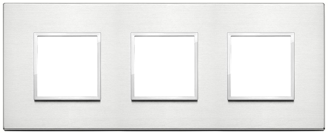 VIMAR SPA VIW21644.01 PLACCA 6M (2+2+2) INT71 ALLUMINIO BRILL.