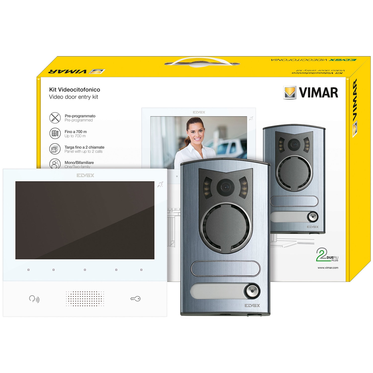 VIMAR S.P.A. - VIWK40505/M KIT VIDEOCITOFONICO M/BIF.TAB7 B.CO+13F2