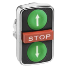 SCHNEIDER ELECTRIC - SNRZB4BA73134 Pulsante triplo verde filo/rosso sporgente/verde filo Ø22 con marcatura