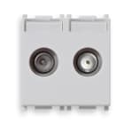 VIMAR SPA - VIW14302.01.SL PRESA TV-RD-SAT DIRETTA 2 USCITE SILVER