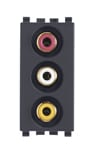 VIMAR S.P.A. - VIW20335 PRESA CON 3 CONNETTORI RCA GRIGIO