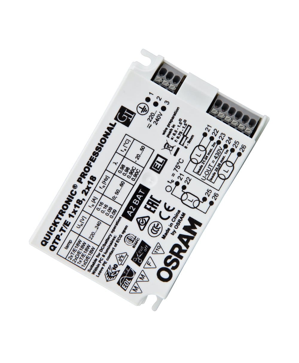 LEDVANCE LDVQTPTE12X18 QTP-T/E 1X18,2X18/220-240 UNV1 OSRAM