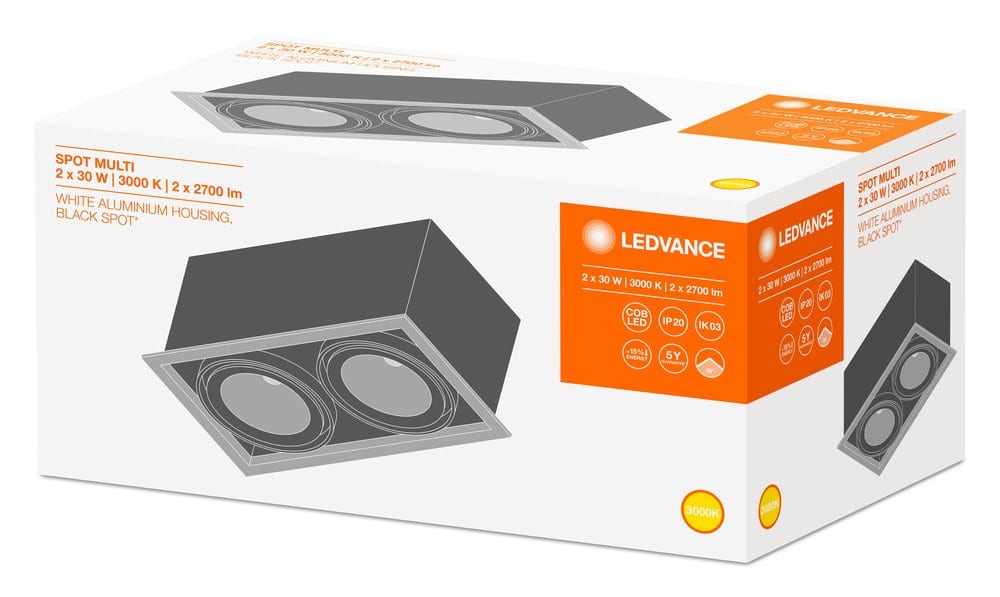 LEDVANCE LDVSPMUL2X30830FL SP MULTI 2X30W/3000K FL WT/BK LEDV
