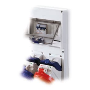 GEWISS - GEWGW66392 COMBIBLOC DBO - DA PARETE - 1 PRESA 2P+T 16A + 1 PRESA 3P+T 16A - IP44