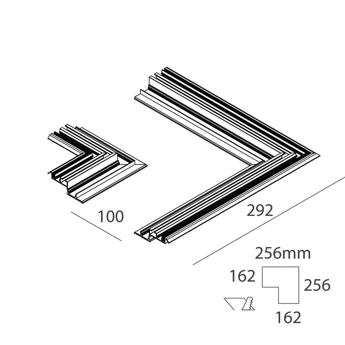 NOVALUX SPA NOX104010.99 GHOST EVO: PROFILO ANG. PER SPOT E STRIP