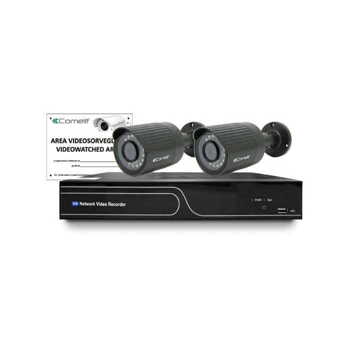COMELIT GROUP S.P.A. - COEIPKITPOE402D KIT IP, IPNVR104FPOE, 2 X IPCAM102D, 435