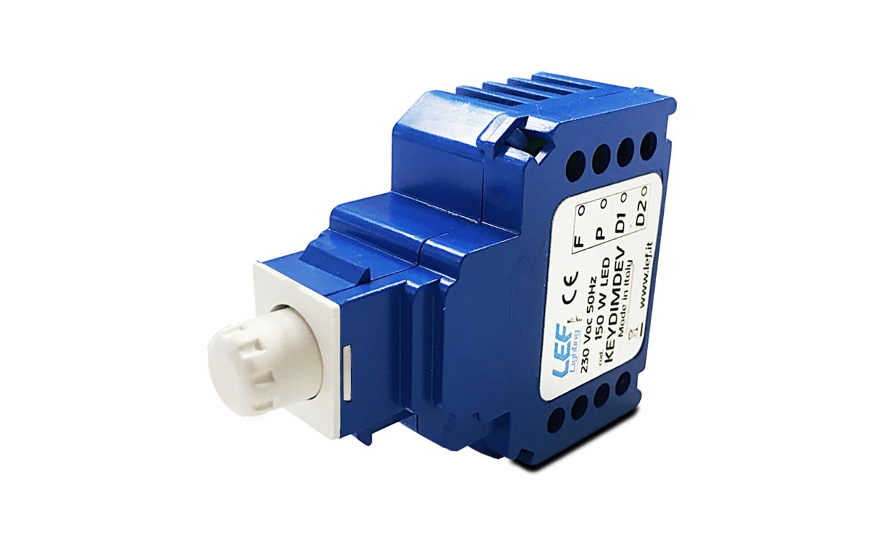 L.E.F. SRL - LEFKEYDIMDEVB DIMMER MONOCANALE con uscita a Taglio di Fase 230Vac (IGBT) 2/3/4 FILI Dimmerab