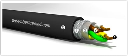 BERICA CAVI S.P.A. - BECB0402C050M LI2YCYV O.R. (TP) 2x2x0,50 PER ESTERNO