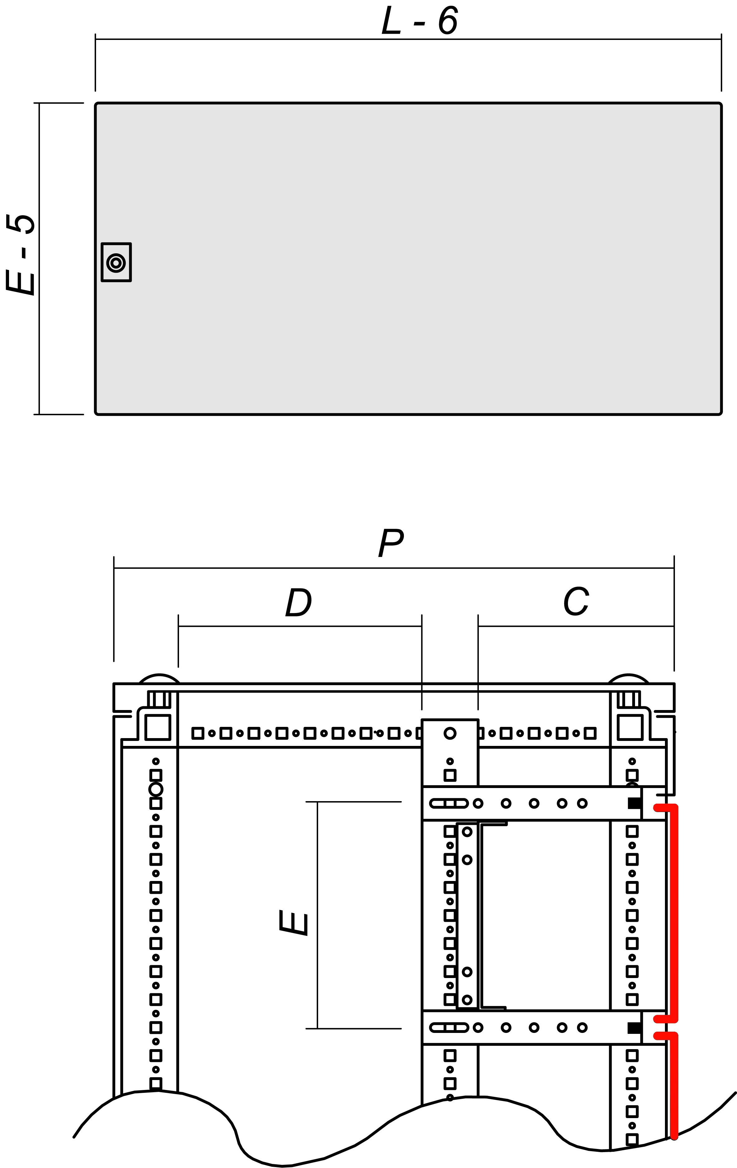 DKC-RAMBLOCK - RMBR5CPME6400 PORT. MODULARE L.600 H.400 MM.