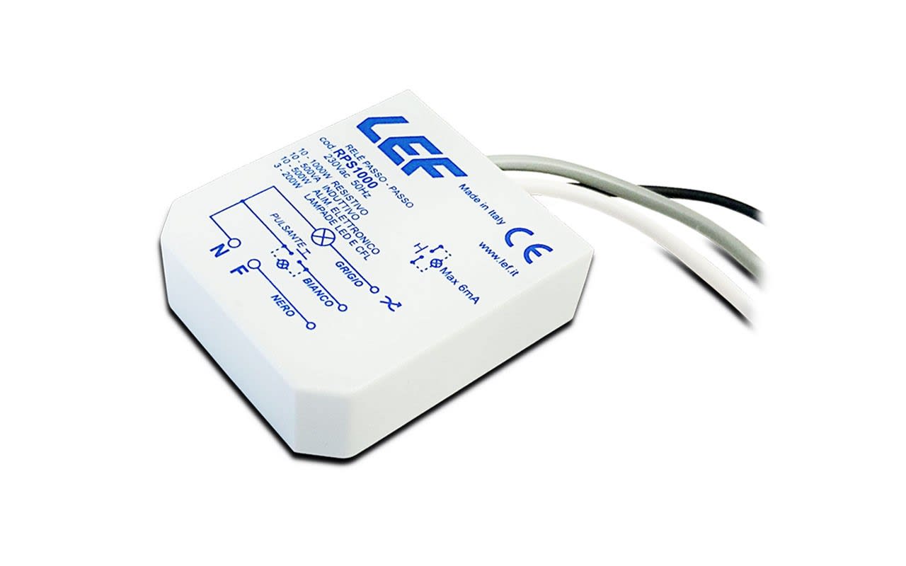 L.E.F. SRL - LEFRPS1000 RELE' PASSO-PASSO ELETTRONICO SILENZIOSO (max 1000W) 3 FILI Comandabile PUSH