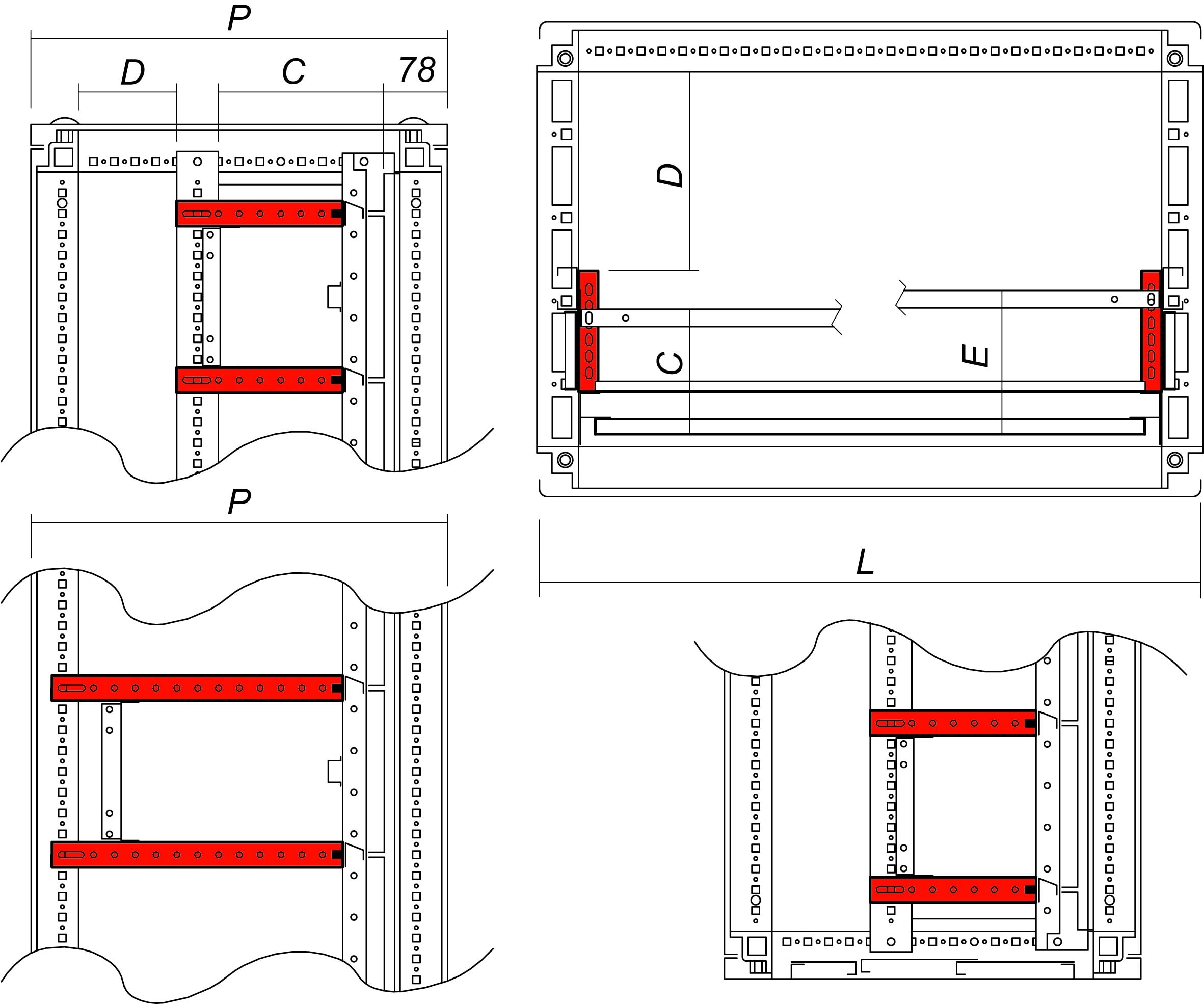 DKC-RAMBLOCK - RMBRZSOE245 SUPPORTI ORIZZ.PROF.245 (2PZ.)