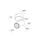 NOVALUX SPA - NOX103103.01 SPYGLASS: Proiettore LED orientabile con braccio su basetta per installazione a parete o soffitto. Garanzia 5 anni.