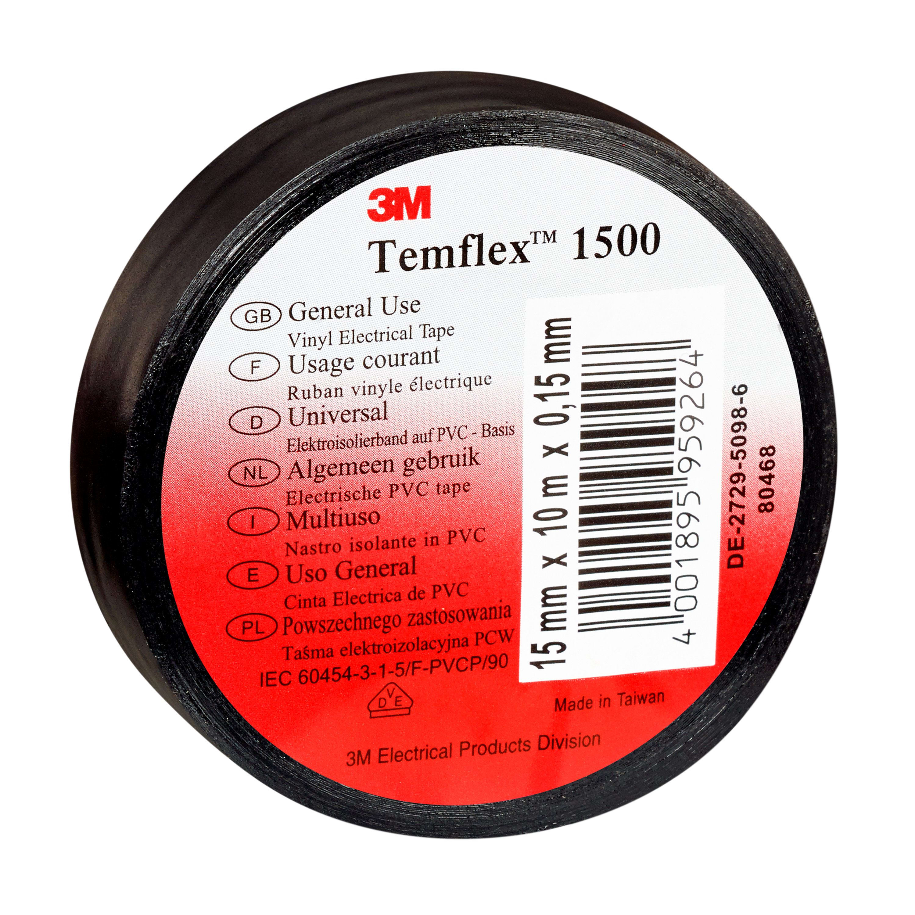 3M ITALIA S.P.A. - 3MI7000106701 TEMFLEX 1500 NERO 25X25X0,15 NASTRO PVC