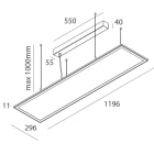 NOVALUX SPA - NOX105601.01 THE PANEL BIEMISSIONE: Pannello LED 1200x300 mm ad emissione diretta-indiretta. Cornice in lega di alluminio verniciata a polvere di colore bianco, di